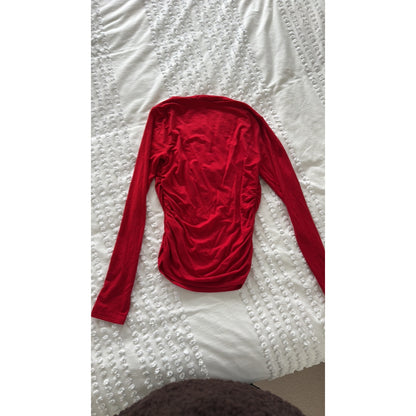 REFORMATION Laurel Knit Top - Red Lipstick Size M great for Valentine's Day