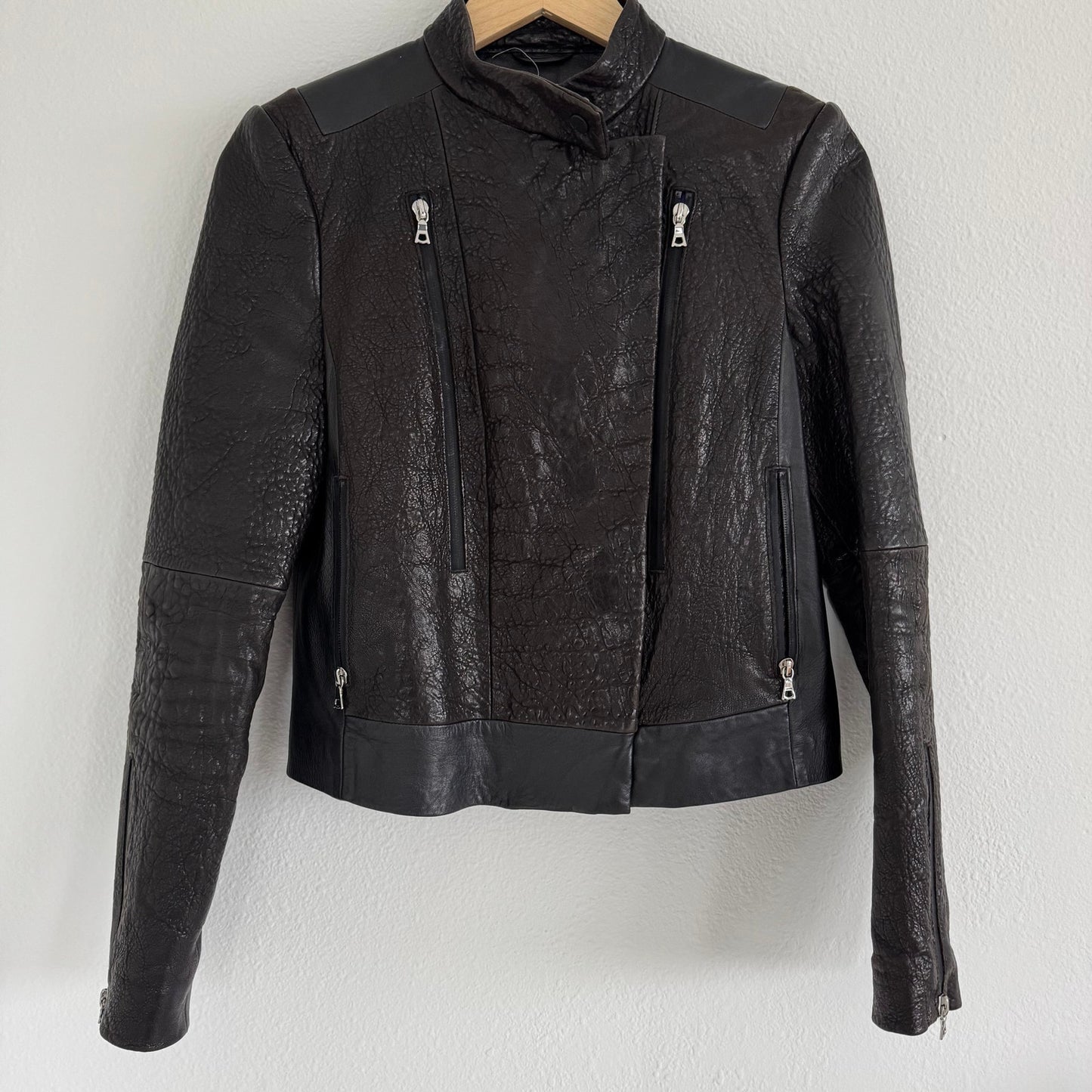 J Brand Black Leather Jacket Size Small