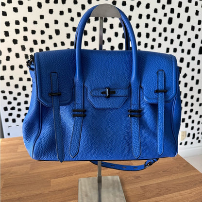 Jules Satchel Leather Handbag Blue Twilight Sky Rebecca Minkoff