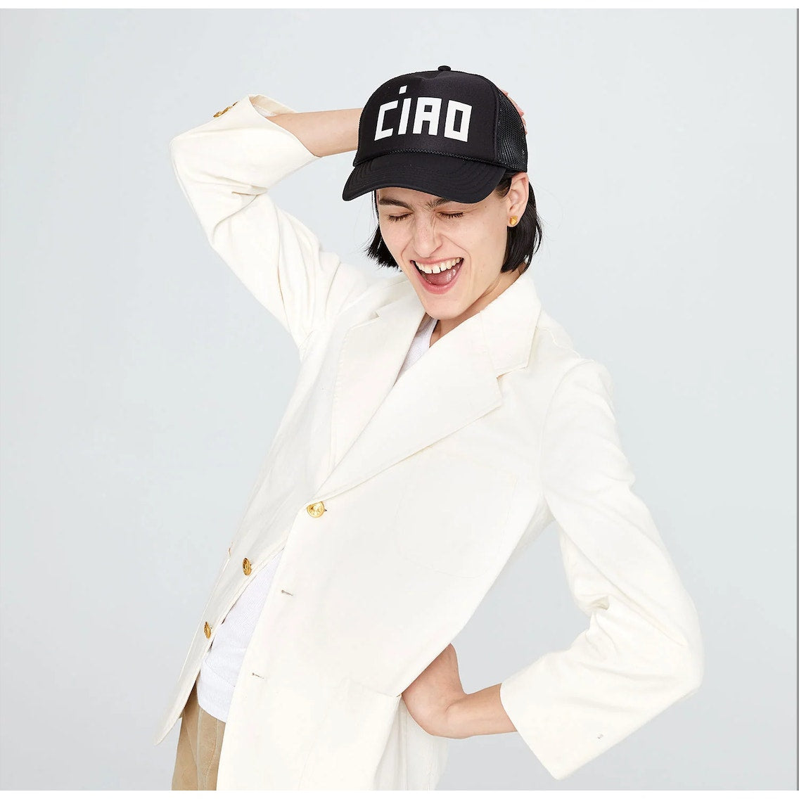 Clare V Trucker Hat Black Ciao