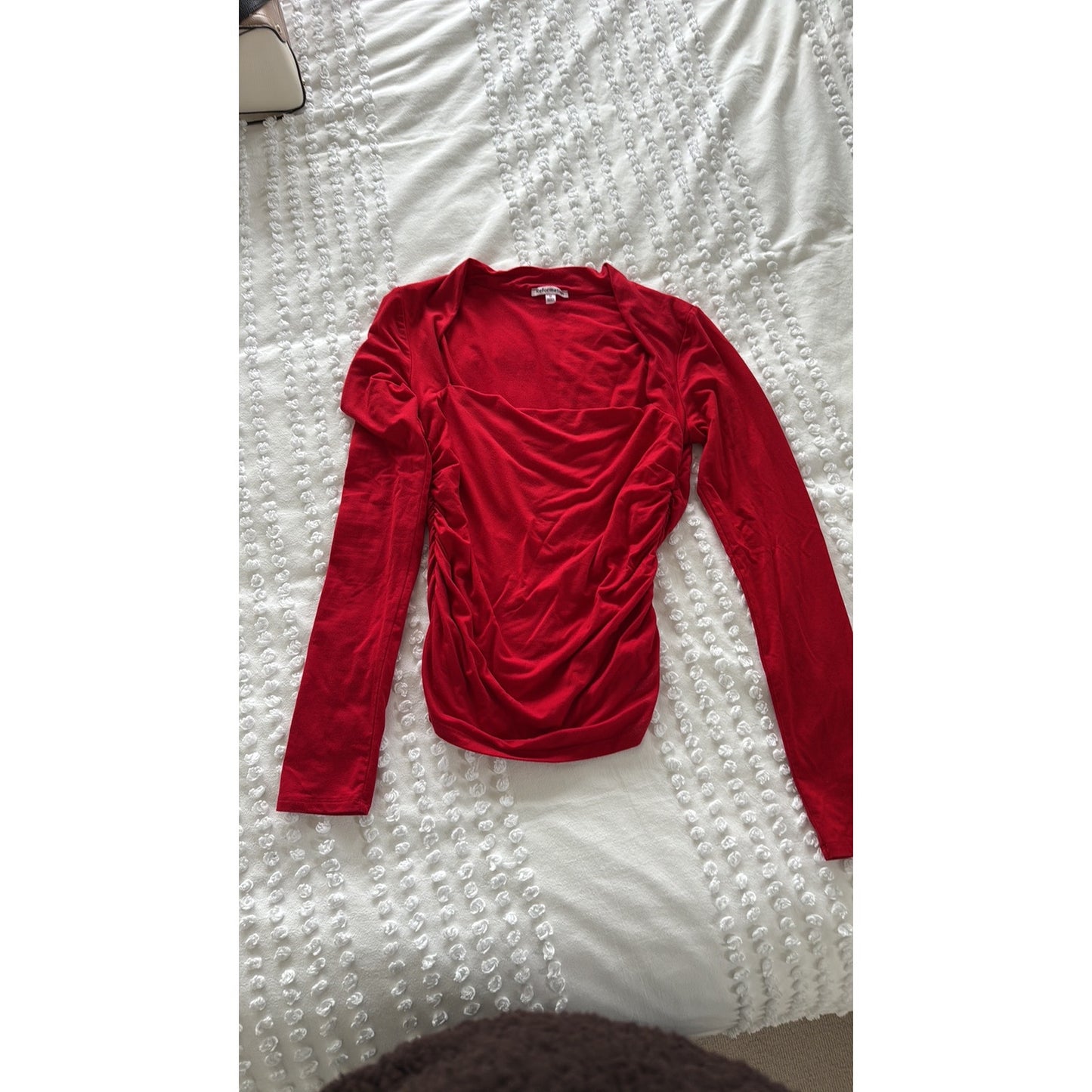 REFORMATION Laurel Knit Top - Red Lipstick Size M great for Valentine's Day