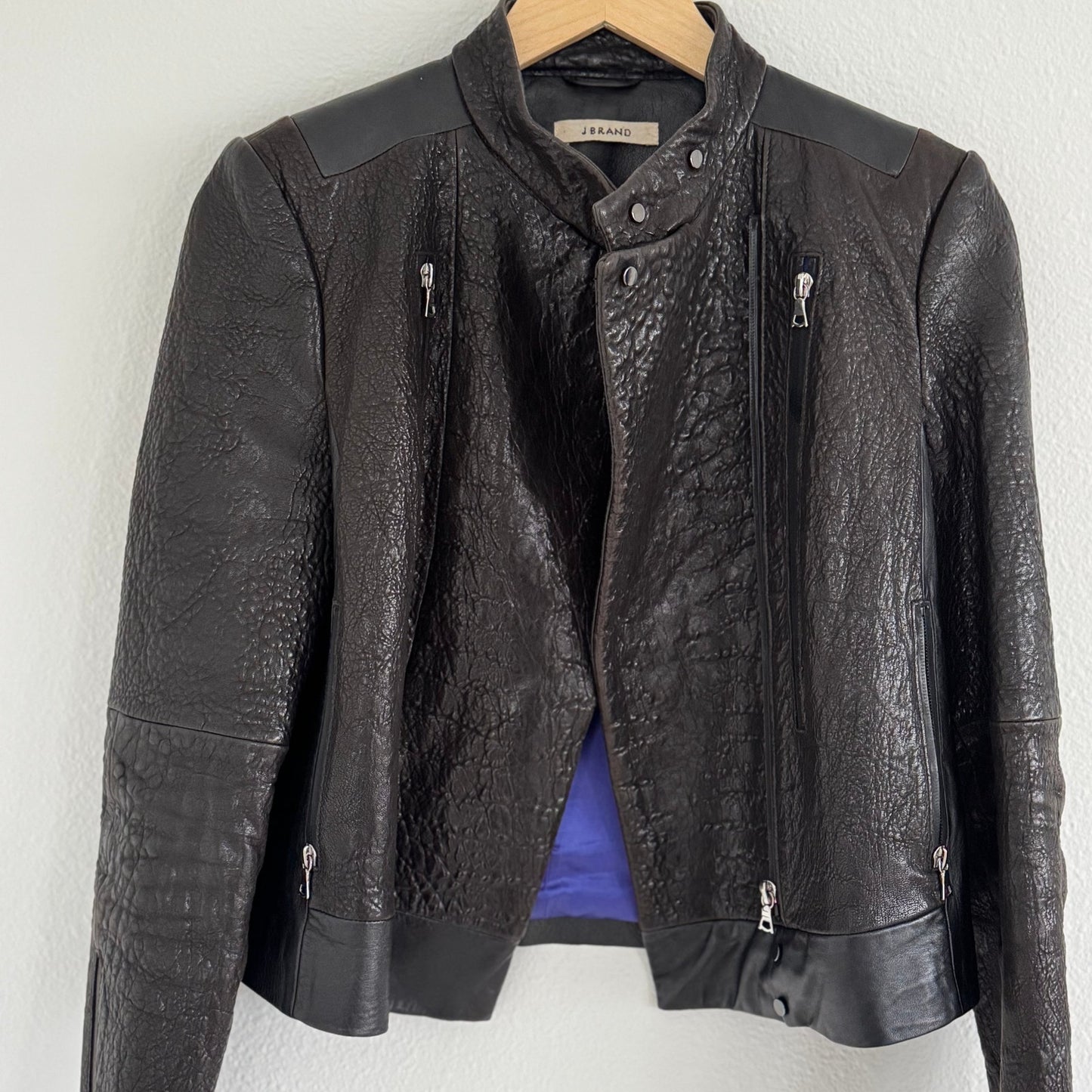 J Brand Black Leather Jacket Size Small