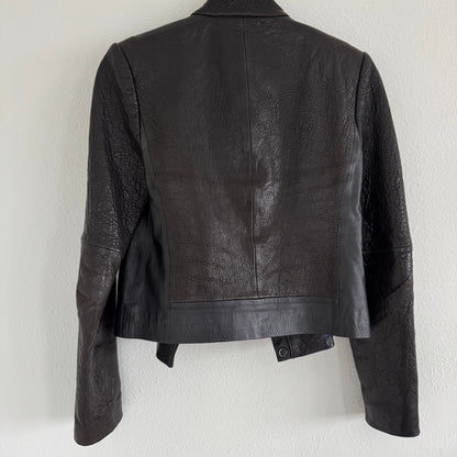 J Brand Black Leather Jacket Size Small