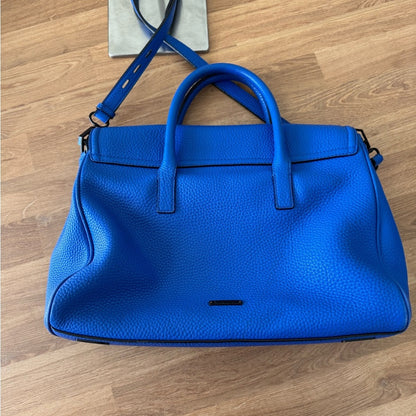 Jules Satchel Leather Handbag Blue Twilight Sky Rebecca Minkoff