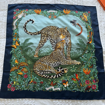 NEW Jungle Love Forever Silk Scarf 90 Hermes