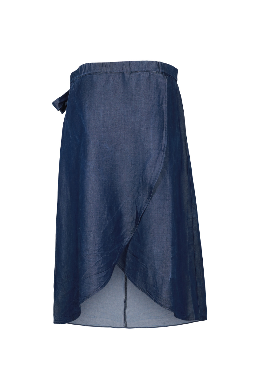 Joelle Lyocell Chambray Wrap Midi Skirt