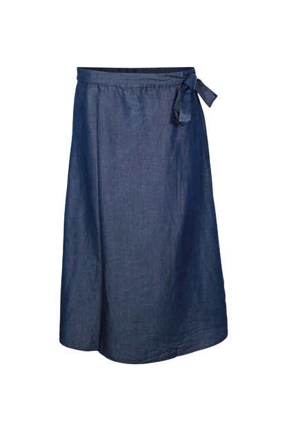 Joelle Lyocell Chambray Wrap Midi Skirt