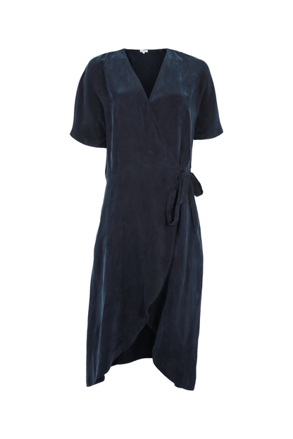 Choix Nursing Friendly Wrap Dress Navy Dark Blue Cupro