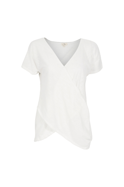 Choix White Cotton Wrap Tee Shirt Nursing Friendly Breastfeeding Moms